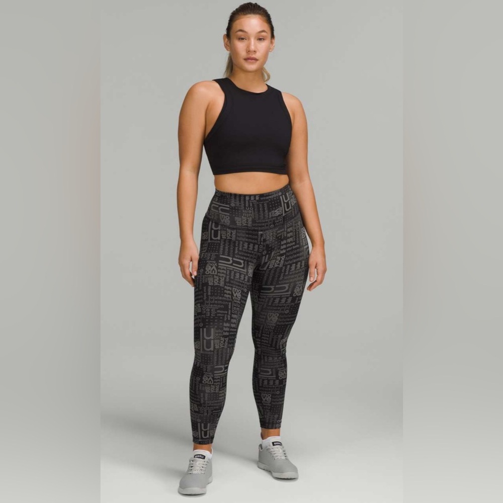 LULULEMON Wunder Train Contour Fit High-Rise Tight 25" in Lulu Ombré Black Sz 12